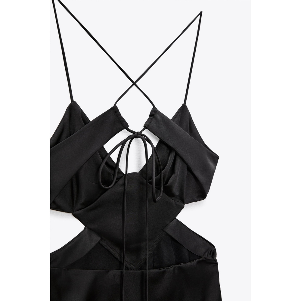 Zara black maxi dress with cut outs - Picture 11 of 15